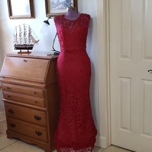 Crimson (Dark red) evening gown Sz L